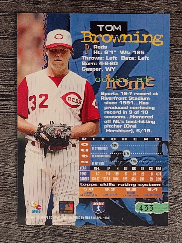 1994 Stadium Club #433 Tom Browning