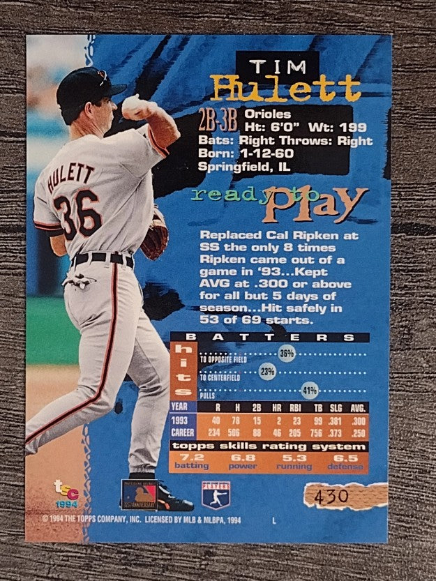 1994 Stadium Club #430 Tim Hulett