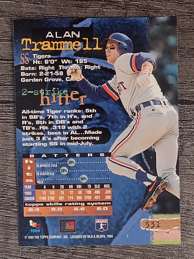 1994 Stadium Club #331 Alan Trammell