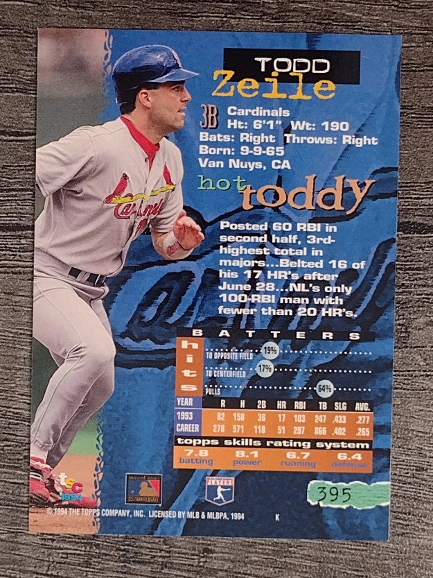 1994 Stadium Club #395 Todd Zeile