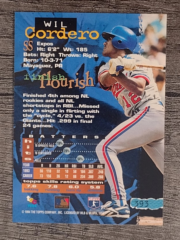 1994 Stadium Club #393 Wil Cordero