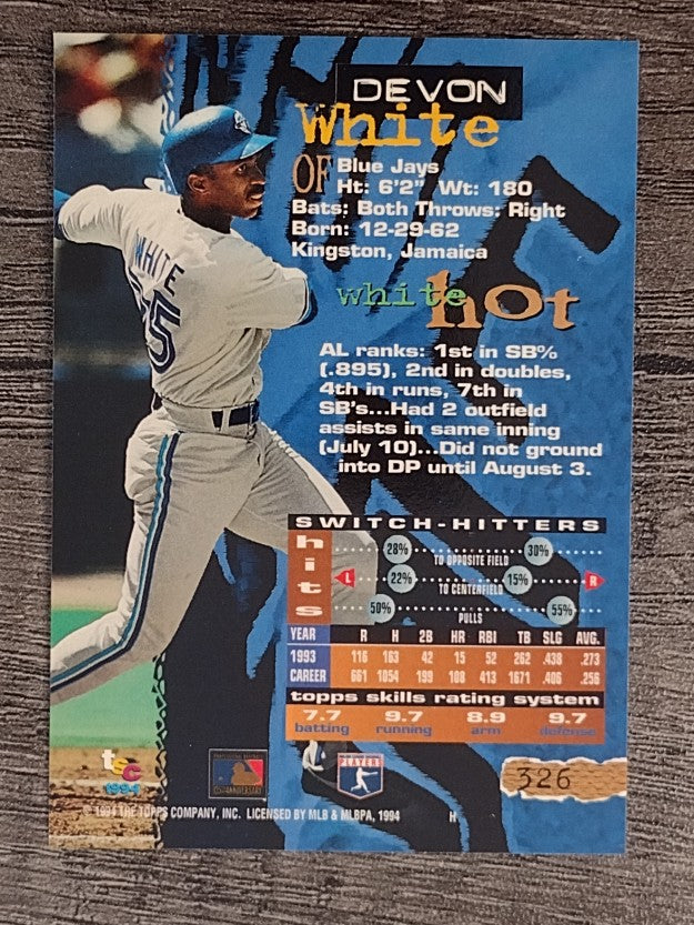 1994 Stadium Club #326 Devon White