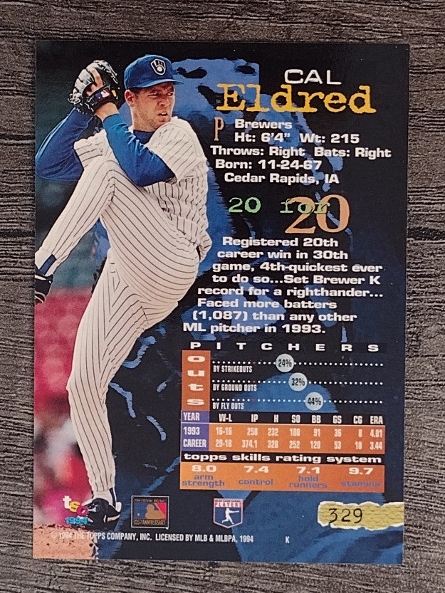 1994 Stadium Club #329 Cal Eldred