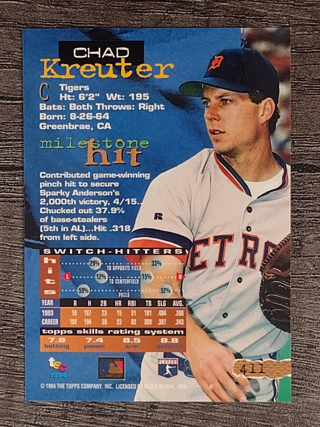1994 Stadium Club #411 Chad Kreuter