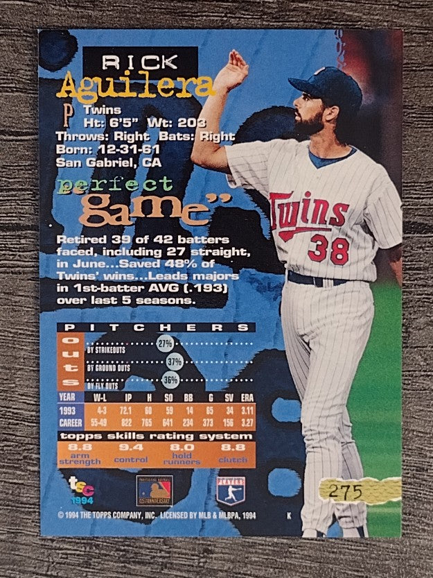 1994 Stadium Club #275 Rick Aguilera