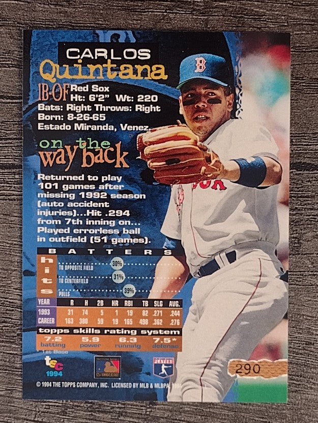 1994 Stadium Club #290 Carlos Quintana