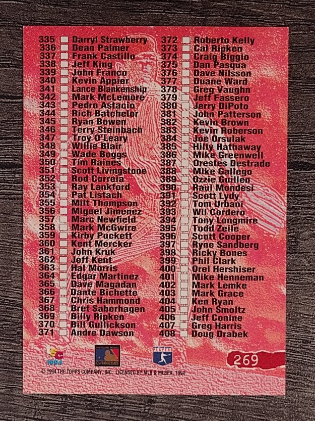 1994 Stadium Club #539 Checklist 271-405