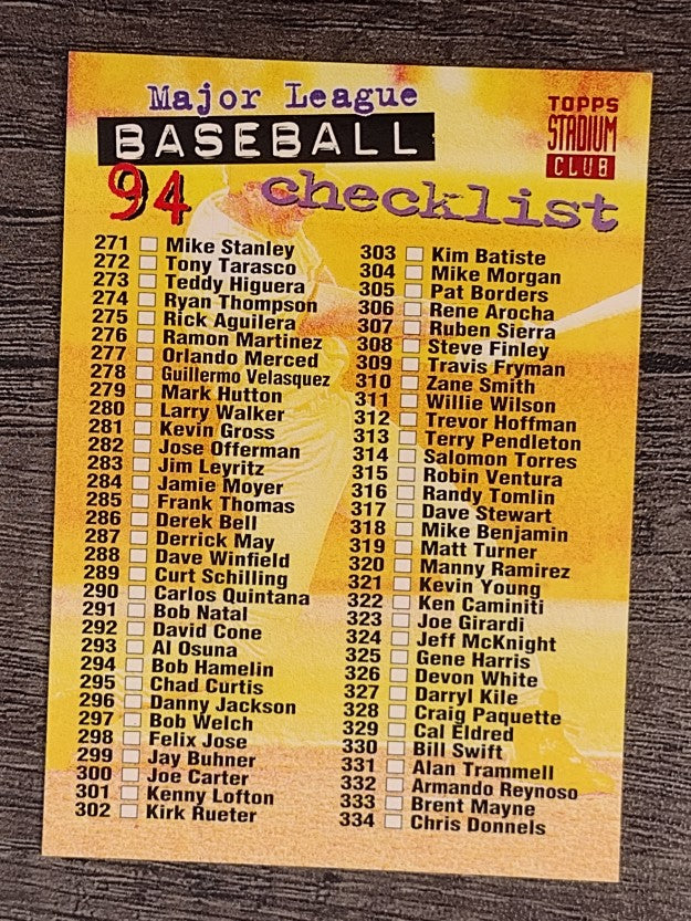 1994 Stadium Club #539 Checklist 271-405