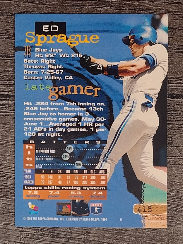 1994 Stadium Club #418 Ed Sprague