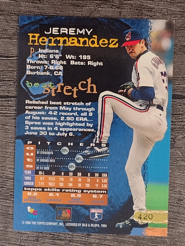 1994 Stadium Club #420 Jeremy Hernandez