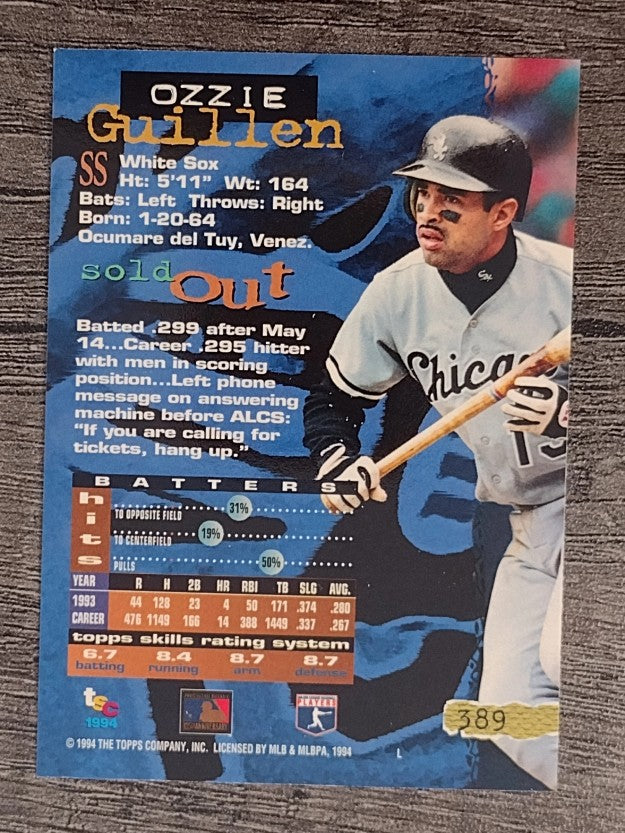 1994 Stadium Club #389 Ozzie Guillen