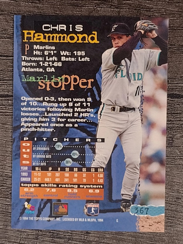 1994 Stadium Club #367 Chris Hammond