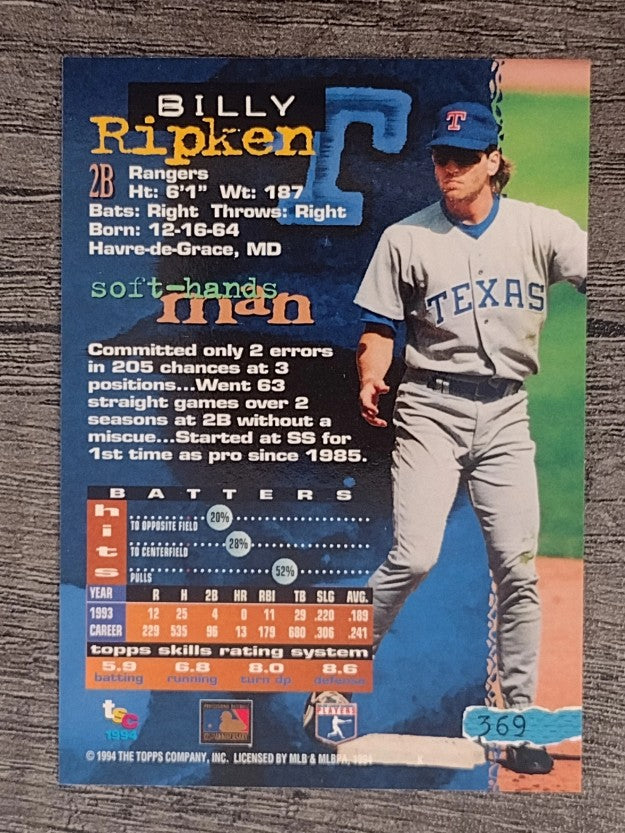 1994 Stadium Club #369 Billy Ripken