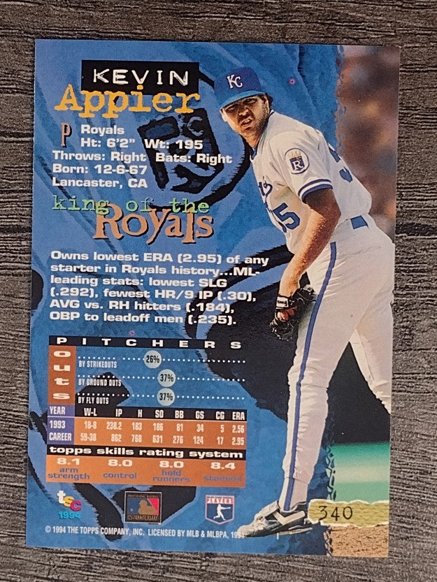 1994 Stadium Club #340 Kevin Appier