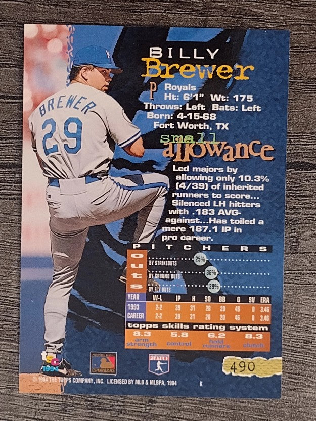 1994 Stadium Club #490 Billy Brewer