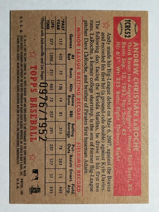 2007 Topps '52 Chrome #52 Andy LaRoche