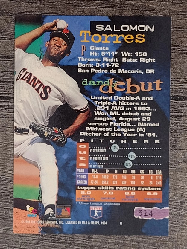 1994 Stadium Club #314 Salomon Torres