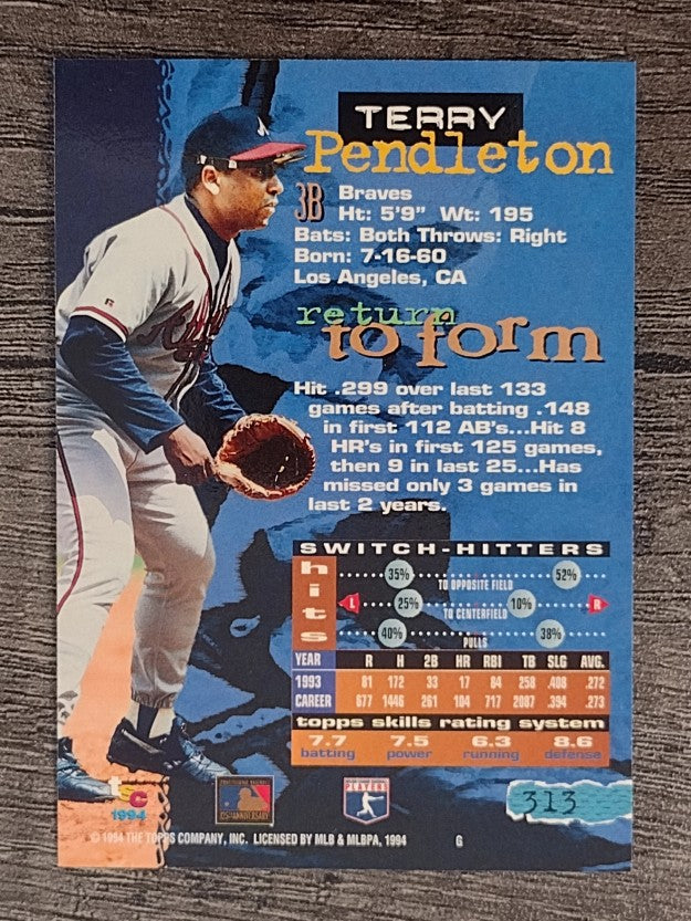 1994 Stadium Club #313 Terry Pendleton