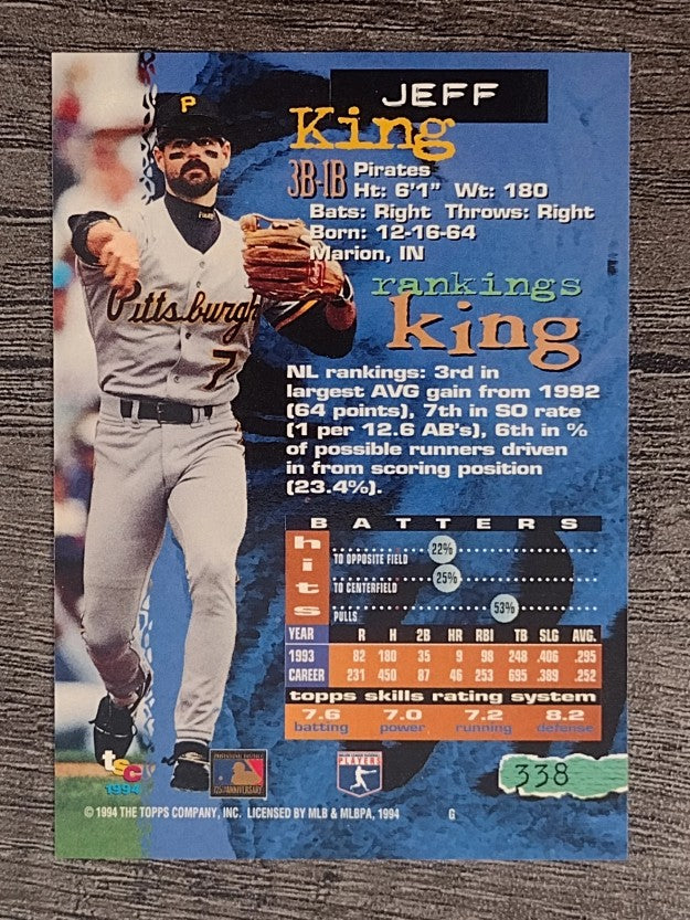 1994 Stadium Club #338 Jeff King