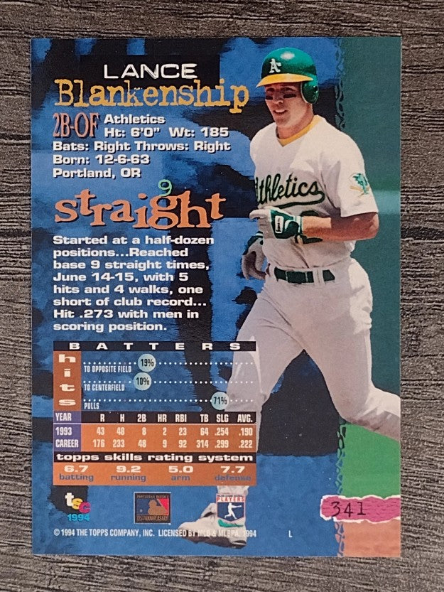 1994 Stadium Club #341 Lance Blankenship
