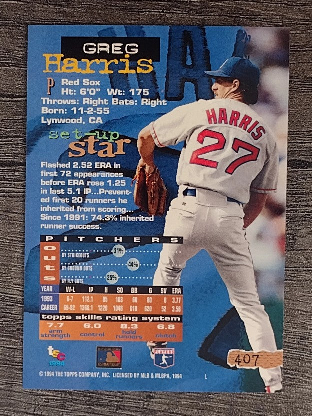 1994 Stadium Club #407 Greg Harris