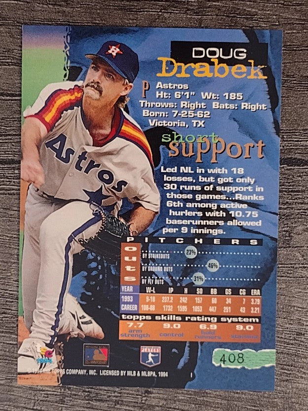 1994 Stadium Club #408 Doug Drabek