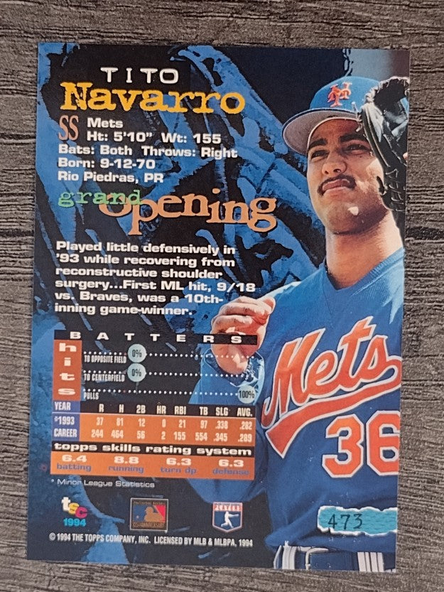 1994 Stadium Club #473 Tito Navarro