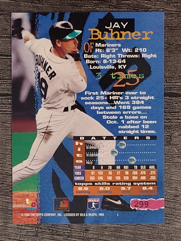1994 Stadium Club #299 Jay Buhner