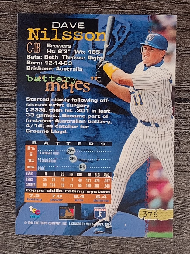 1994 Stadium Club #376 Dave Nilsson