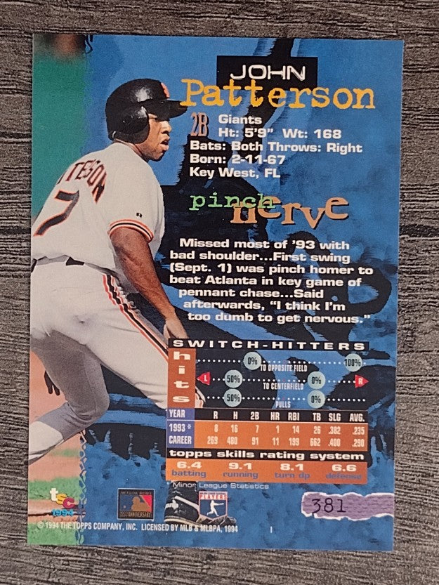 1994 Stadium Club #381 John Patterson