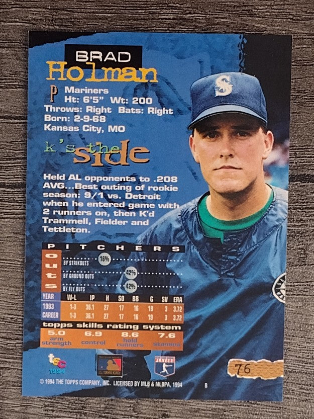 1994 Stadium Club #76 Brad Holman