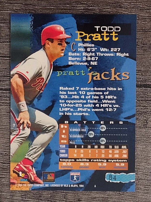1994 Stadium Club #84 Todd Pratt
