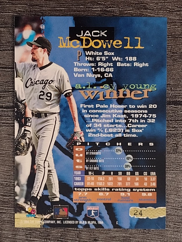 1994 Stadium Club #24 Jack McDowell