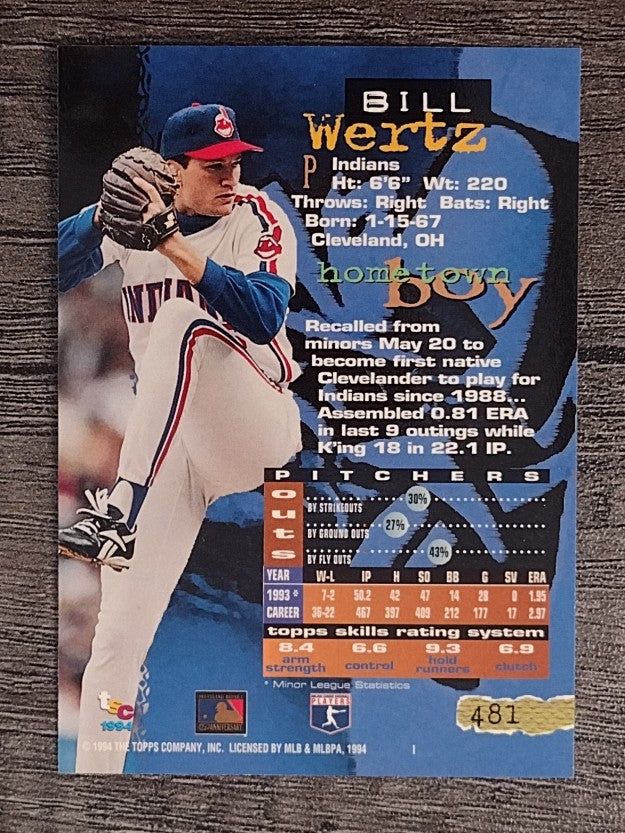 1994 Stadium Club #481 Bill Wertz