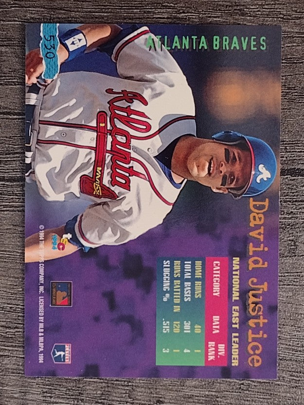 1994 Stadium Club #530 David Justice DL