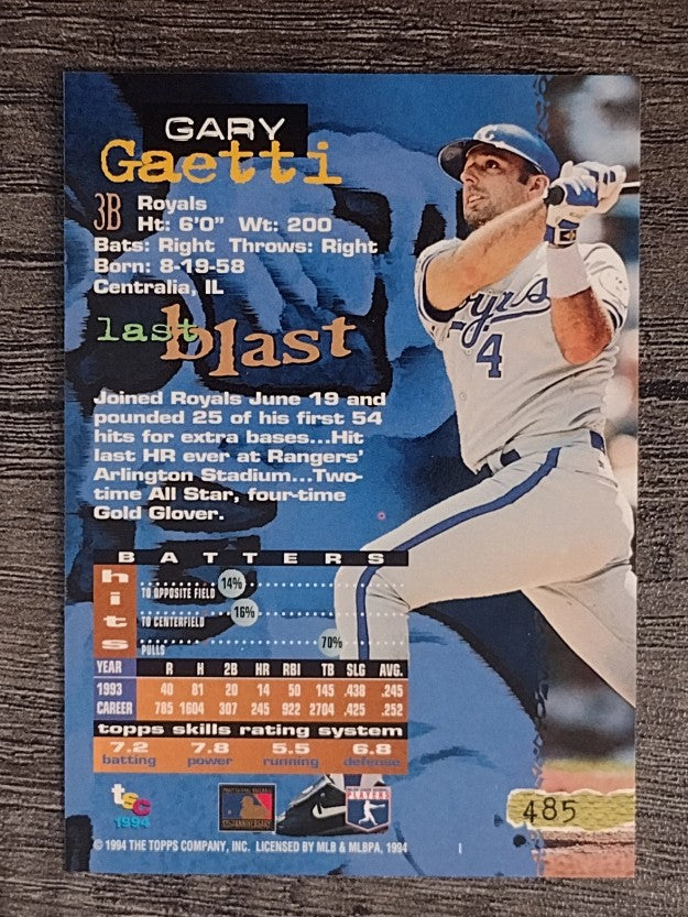 1994 Stadium Club #485 Gary Gaetti