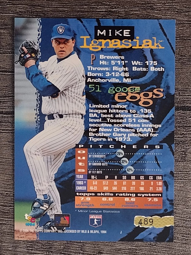 1994 Stadium Club #489 Mike Ignasiak