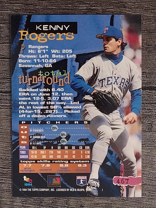 1994 Stadium Club #467 Kenny Rogers