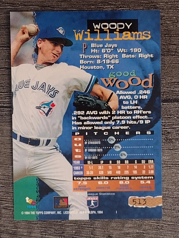1994 Stadium Club #513 Woody Williams