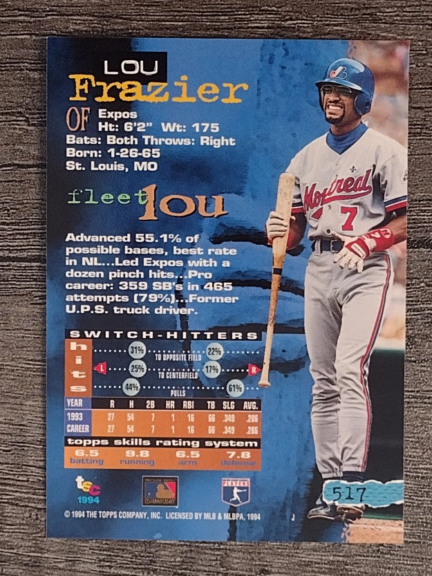 1994 Stadium Club #517 Lou Frazier