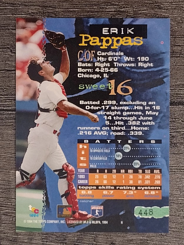 1994 Stadium Club #448 Erik Pappas