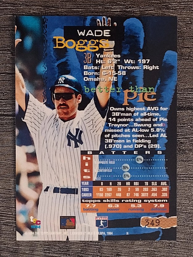 1994 Stadium Club #349 Wade Boggs