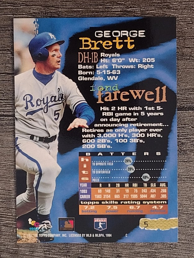 1994 Stadium Club #5 George Brett
