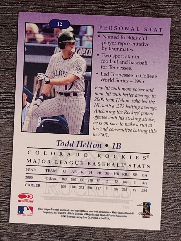 2001 Studio #12 Todd Helton