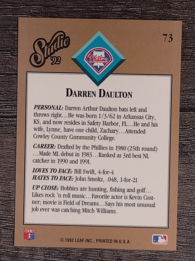 1992 Studio #73 Darren Daulton