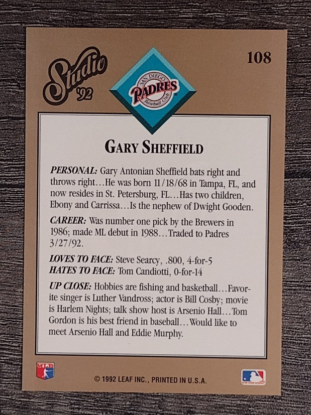 1992 Studio #108 Gary Sheffield