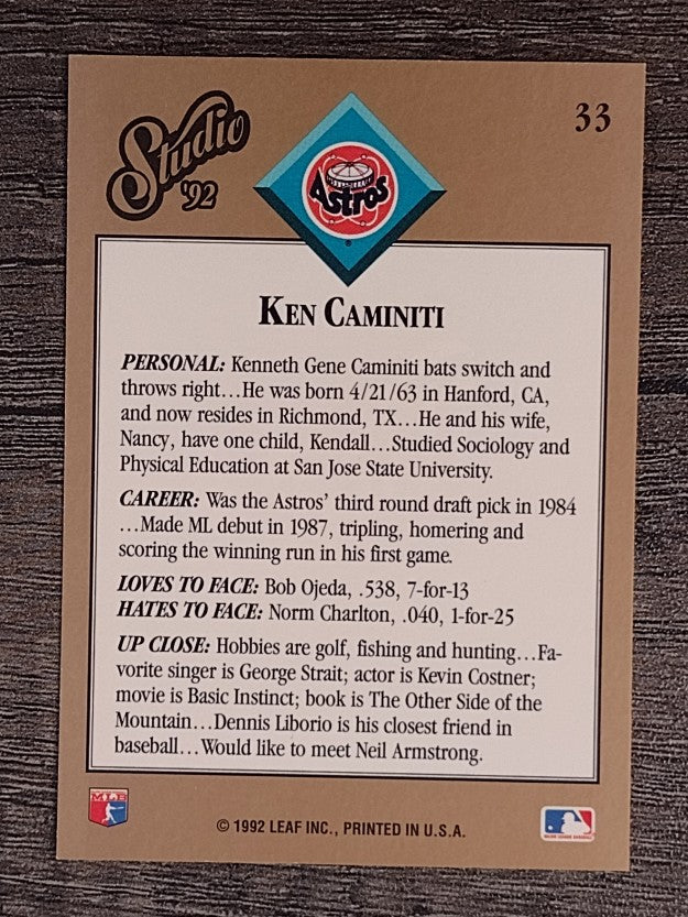 1992 Studio #33 Ken Caminiti