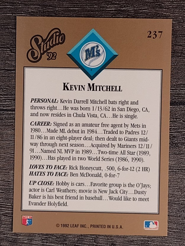 1992 Studio #237 Kevin Mitchell