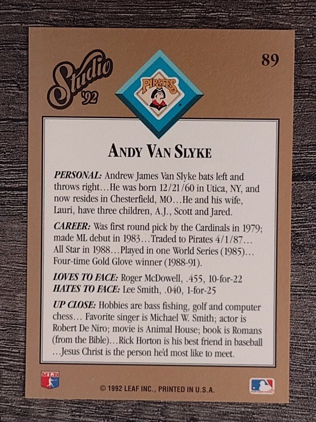 1992 Studio #89 Andy Van Slyke