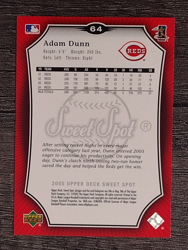 2005 Sweet Spot #64 Adam Dunn